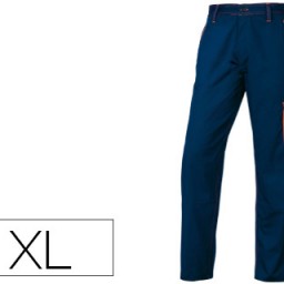 Pantalón de trabajo 5 bolsillos color azul naranja talla XL